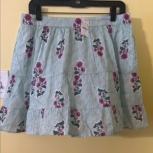 J. Crew Striped Skater Skirt - Green and Purple